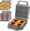 Waffle Maker with Removable Plates, Waflera Electrica, Large Waffle Iron, 3 in 1 Panini Grill Press Breakfast Sandwich M 1