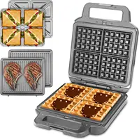 Waffle Maker with Removable Plates, Waflera Electrica, Large Waffle Iron, 3 in 1 Panini Grill Press Breakfast Sandwich M 1