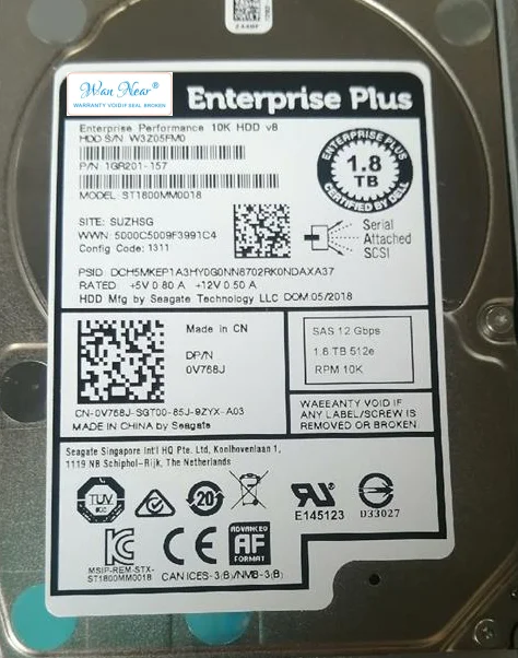 

FOR SC5020 SC4020 SC220 1.8T 10K SAS 12Gb 0V768J