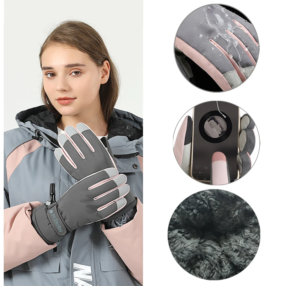 1 Paar Ski handschuhe wasserdicht und wind dicht verdickte warme Schnee handschuhe, Snowboard handschuhe, Touchscreen-Winter handschuhe