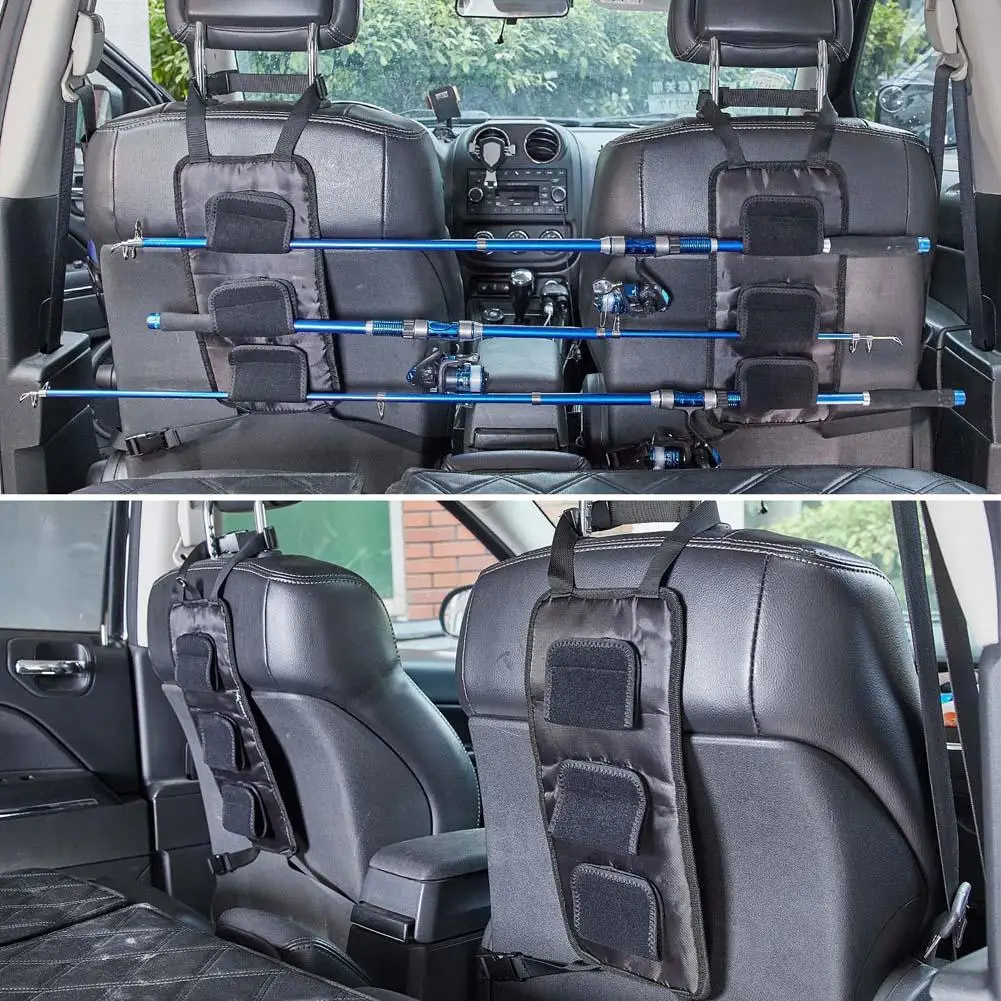 2pcs Car Vehicle Backseat Fishing Rod Carrier Tie Strap Tackle Storage Accessory Automobiles Fishing Rod Holders