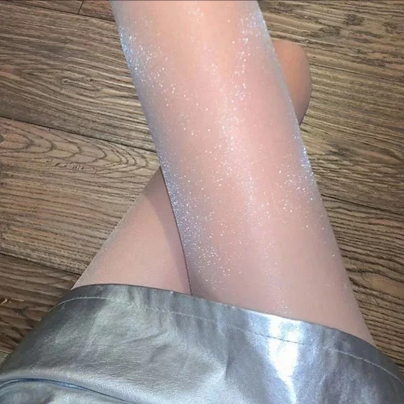 Shiny Sexy Black Stockings Pantyhose Transparent Tights Charming Women Underwear Glitter Bright Hosiery Ladies Panty Stockings