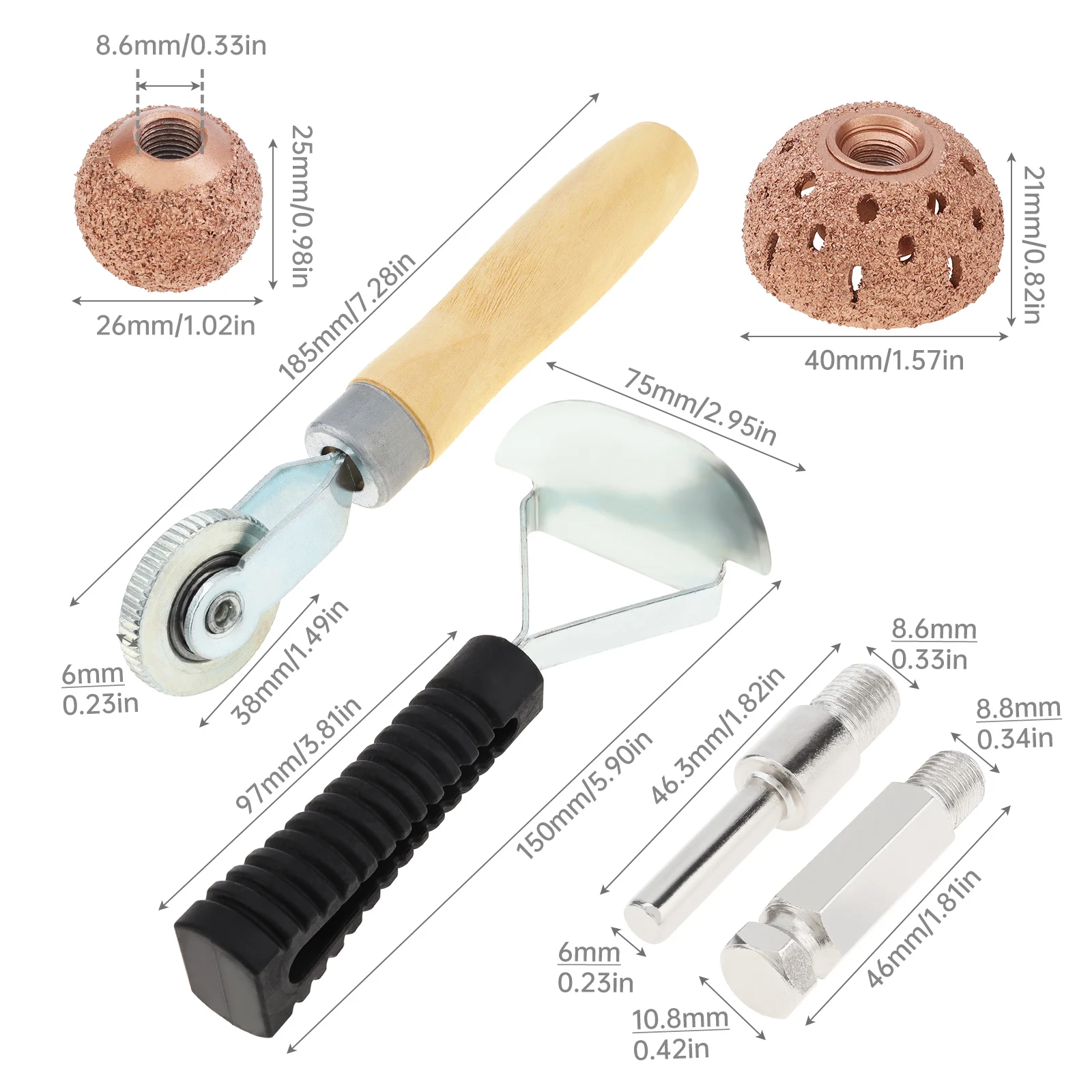 1 Set 40mm Polishing Head Sphericity TungstenSteel Polishing Wheel Tire Repair Tools For Automobile Tire,tire repair kit