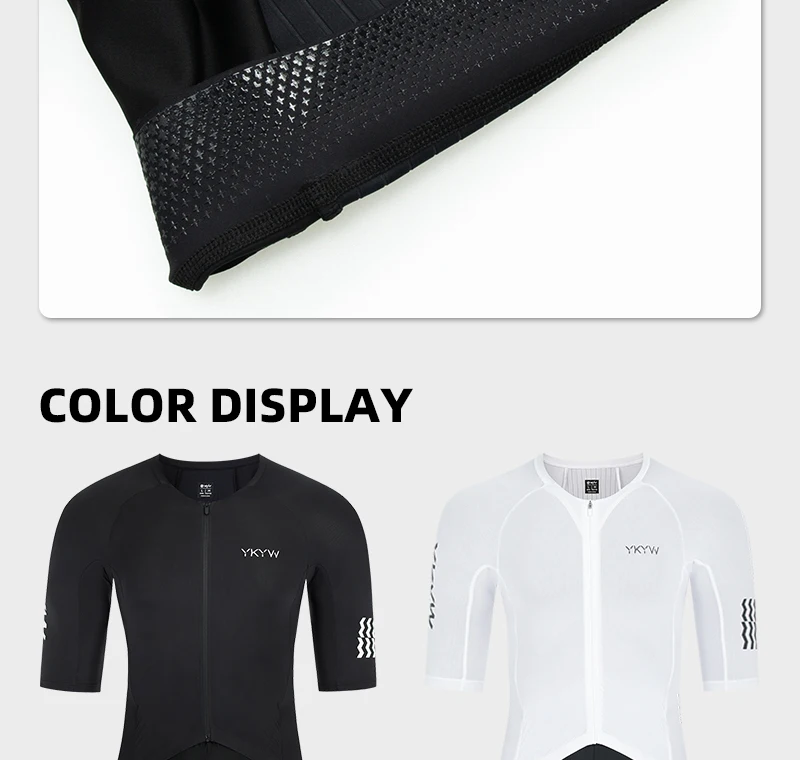 YKYWBIKE Einteiliger Radsport-Skinsuit mit italienischer Interface-Polsterung, aerodynamisches Profi-Elite-Rennrad-Set, Fahrradbekleidung, Shorts – Detail 17