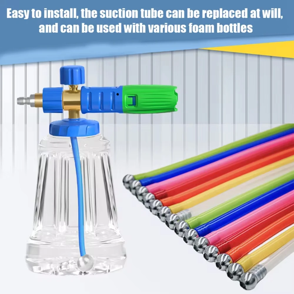 Foam Cannon Rainbow Straw With Stainless Steel Filter Ball for Most Foam Lance Daily Tool High Pressure Wash Cars 6