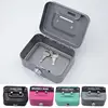 Key with Handle Lock Cash Box Metal Small Cash Storage Box with Handle with Lockable Cover Money Organizer Kids 2