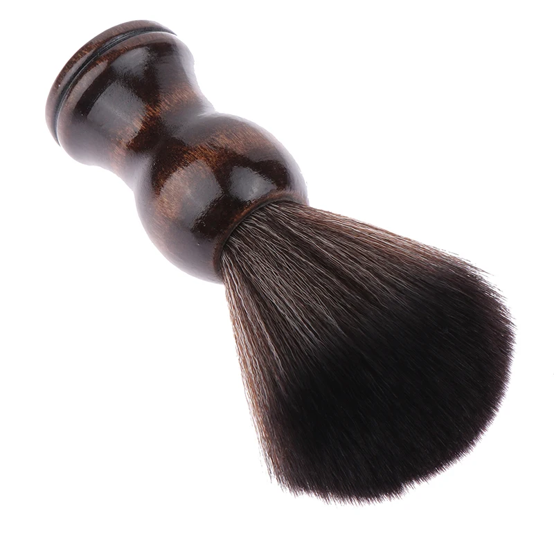Shaving Brush Beard Brush Soft Nylon Shaving Brush Portable Soft Brush Sweeping Salon Cleansing Foam Wooden Handle Beard