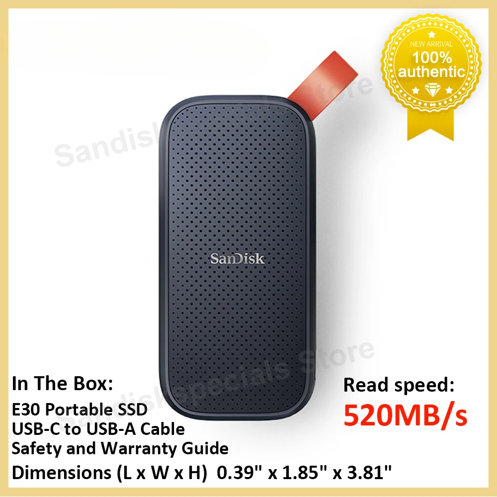SanDisk ޴ SSD E30 E61 E81 ϵ ̺, CŸ USB3.2 Gen 2, Ʈ ī޶ Ǵ    ָ Ʈ ũ