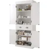 72" Freestanding Kitchen Pantry Storage Cabinet with Doors and Adjustable Shelves,Storage Cupboard with Large Drawer for Kitchen 6