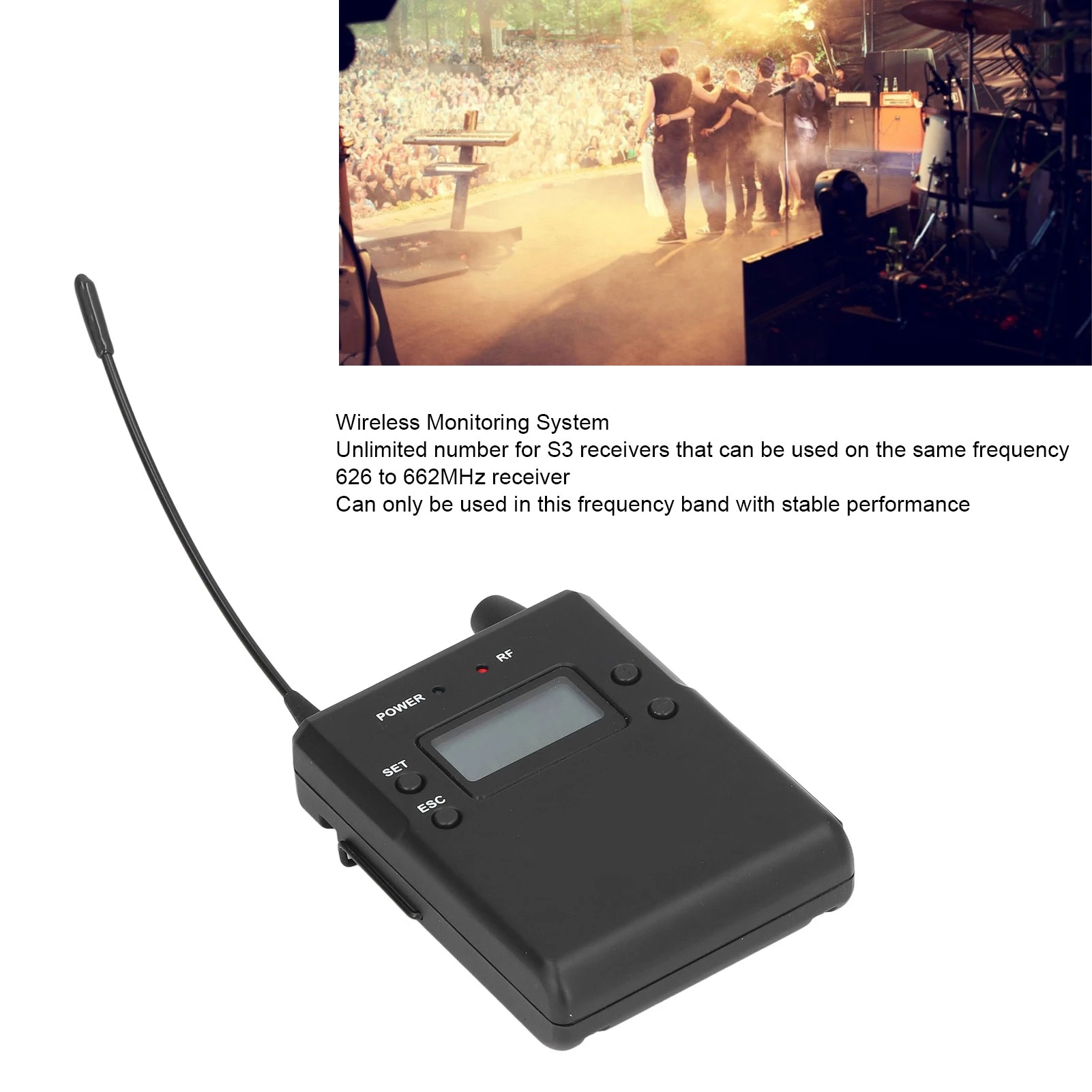 Anleon S3 Wireless Ear Monitor Receiver 626-662 518-554MHz UHF Stereo Wireless Earbud Monitor System Ear Return System