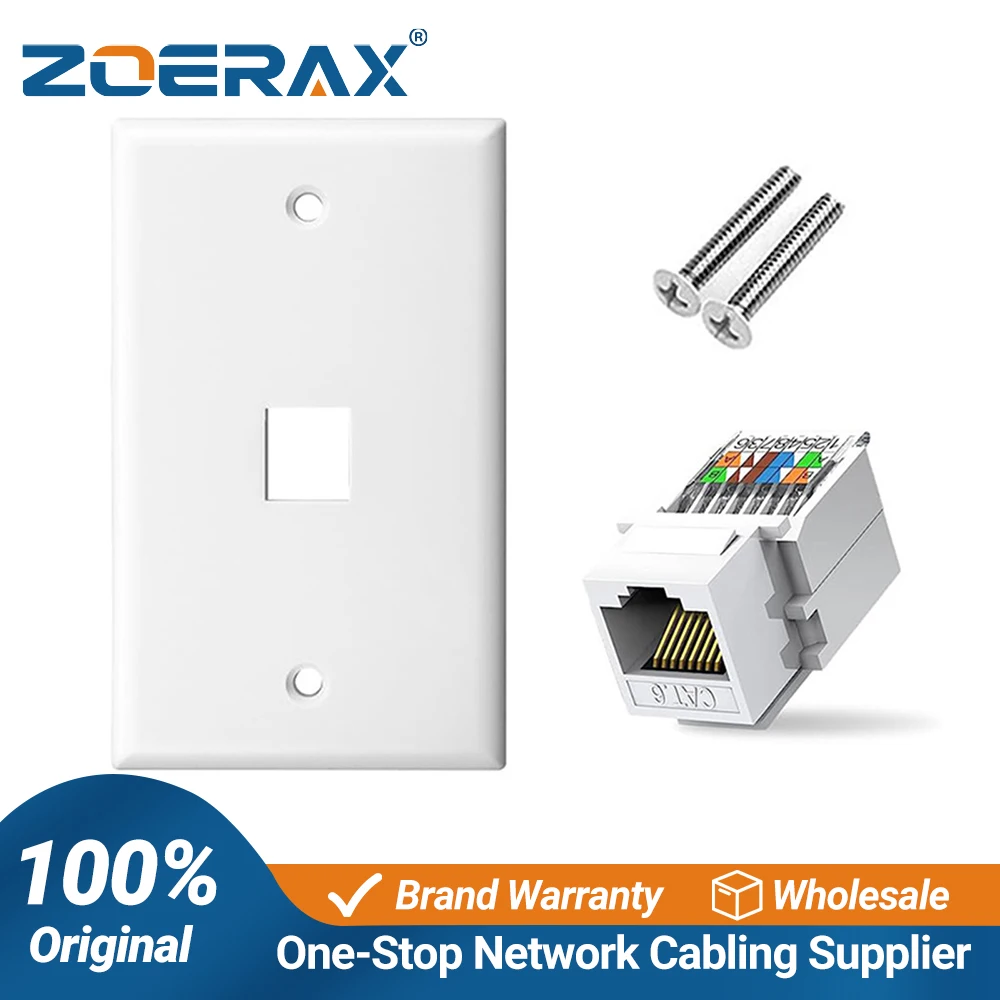 ZoeRax Tooless Cat6 Ethernet Wandplatte, RJ45 Wandplatte, RJ45 Keystone Jack Connector Abdeckplatte für CAT6/5E Kabel