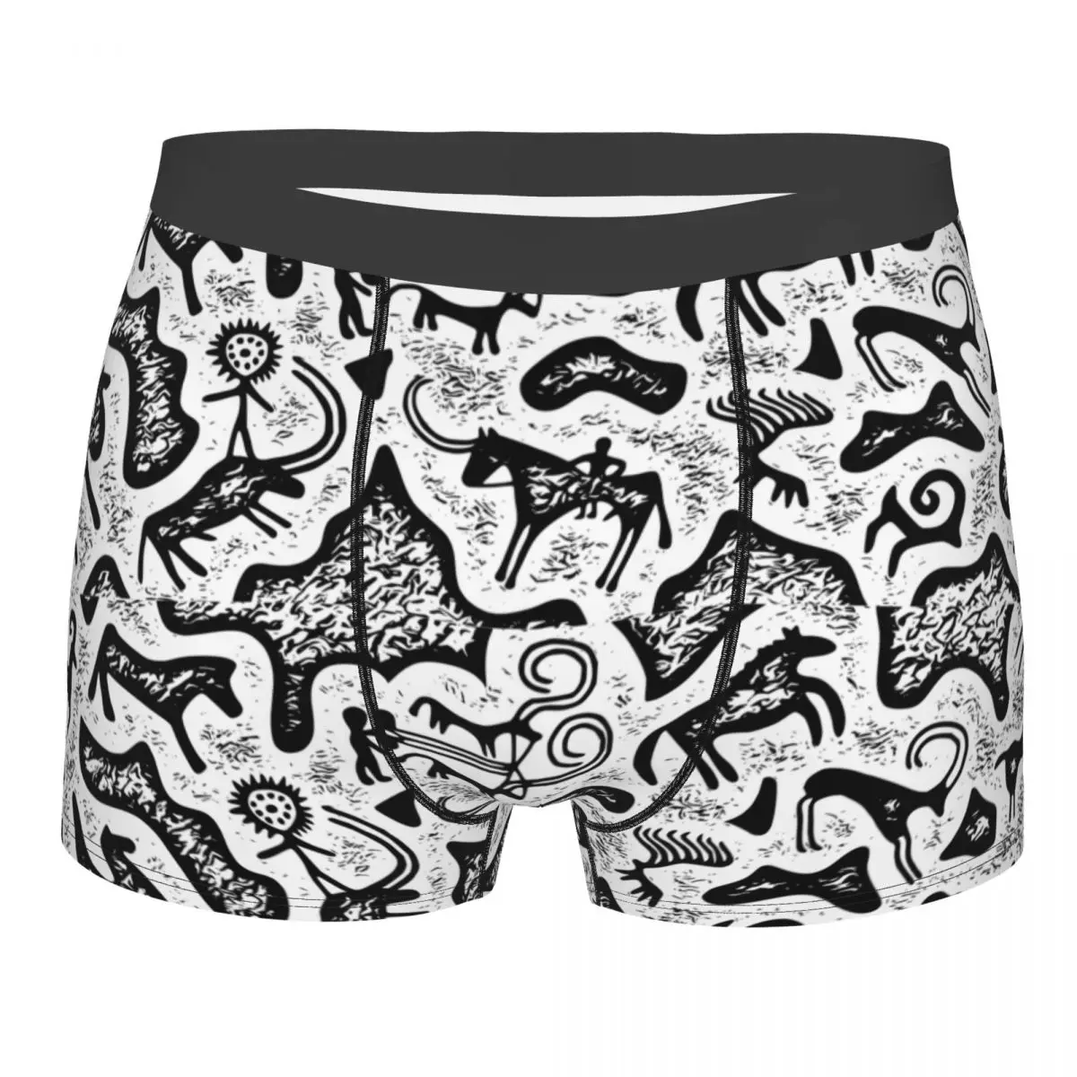 

Hot Boxer Shorts Panties Men Ethnic Theme Rock Paintings Underwear Breathable Underpants for Male