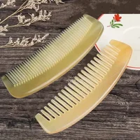 Peigne à cheveux en corne de bœuf naturel, coiffure, mini, document aléatoire, massage, style anti-léges, soins de santé, naturel, ergonomique, portable 1