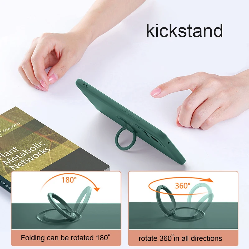 Liquid Silicone Phone Case with Soft Magnetic Ring Holder