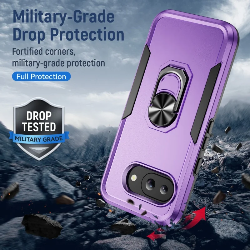 Luxury Military-Grade Heavy Duty Anti-Fall Phone Case with Ring Holder and Stand - Shockproof Hard Cover