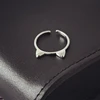 Sole Memory Cute Cat Ear 925 Sterling Silver Literary Creative Personality Female Resizable Opening Rings RI095 2