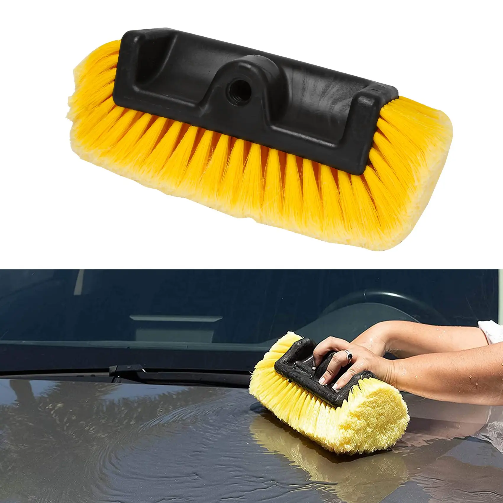 Car Wash Brush Head for Detailing Washing Vehicles, Boats, RVs, ATVs, or  Off-Road Autos, Super Soft Bristles for Scratch Resista