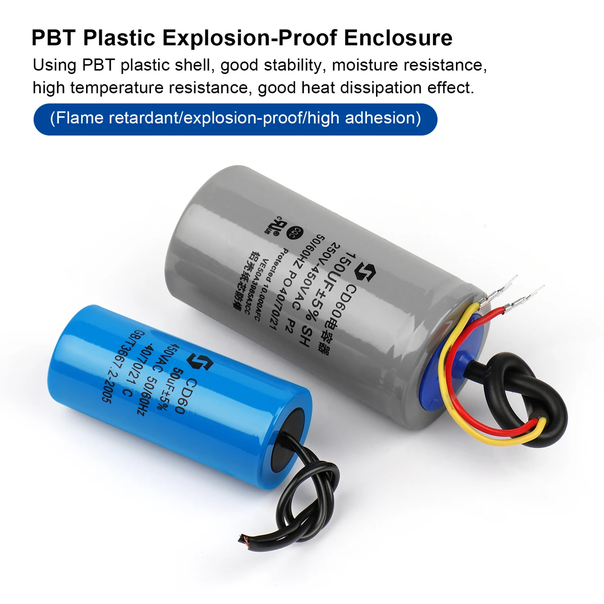 CD60 Motor Run Capacitor 450V 50/75/100/150/200/250/300/350/400UF Motor Starting Capacitor For Water Pump Air Conditioner