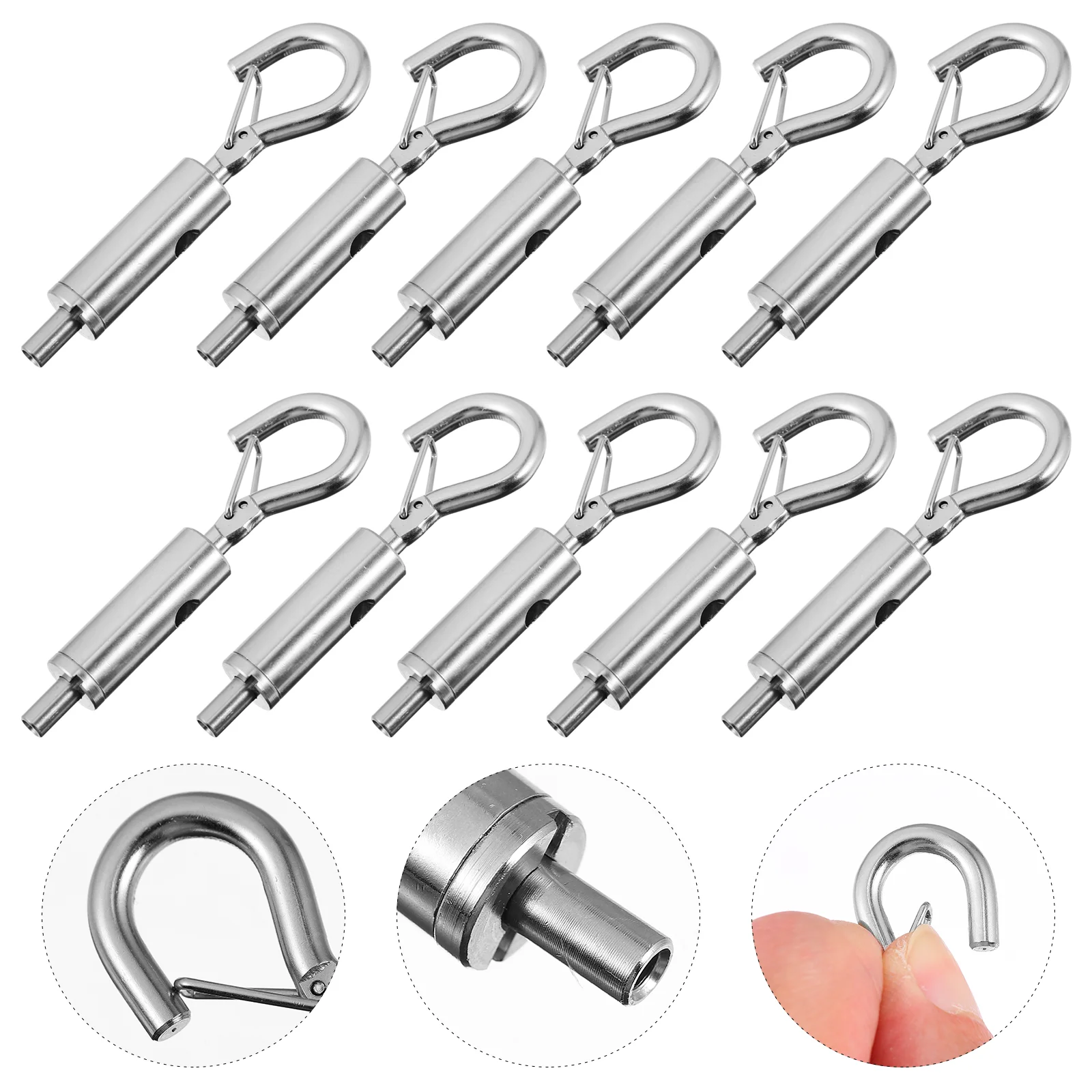 Stainless-Steel-Spring-Buckle-Adjustable-Curtain-Wire-Clasps ...