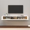52'' High Gloss Wall Mounted TV Cabinet, Floating TV Shelves，Modern Entertainment Media Console Center Large Storage TV Bench 3