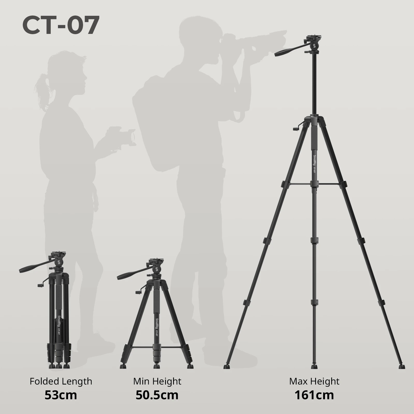 Versatile Lightweight Tripod Adjustable Portable Foldable Tripod for Camera W Sm