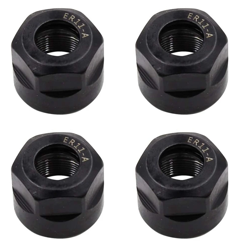 

HOT-4Pcs ER11-A Type M14 Thread Collet Clamping Hex Nuts, For CNC Milling Chuck Holder Lathe