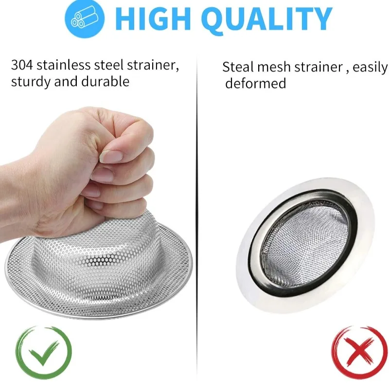 Kitchen Sink Filter Stainless Steel Garbage Food Residue Hair Catcher Sewer Mesh Strainers Bathroom Drain Hole Filter Trap