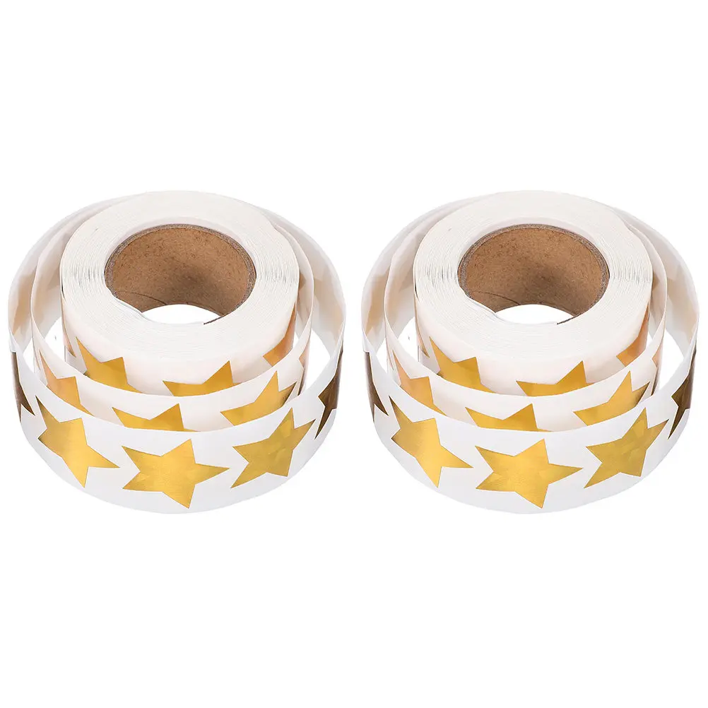 2 롤 스타 스티커 펜타그램 프린트 스티커 학생들을 위한 격려 보상 스티커 교사 교실 장식 미술 공예