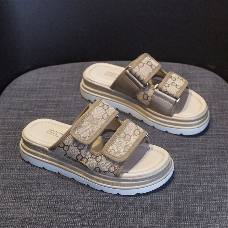 

Famous Designer Design Women's Slippers High-quality Canvas Platform Women's Sandals Non-slip Beach Shoes Casual Women's Shoes