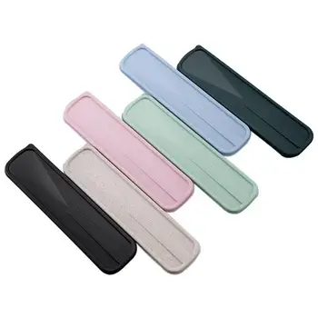Stoviglie in paglia di grano Stoviglie Cucchiaio Forchetta Bacchette Coltello Posate Scatola di posate resistente alle cadute Cucchiaio Forchetta Bacchette Scatola di posate 1