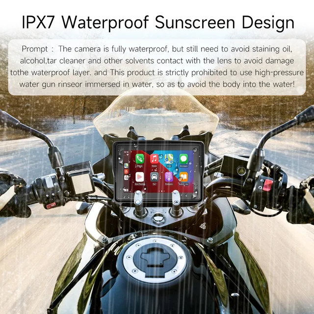 Jiuyin 5Inch Motorcycle Navigation Gps Hd Dual Video Recording Smart Wireless Apple Carplay Android Ipx7 Waterproof - Image 6