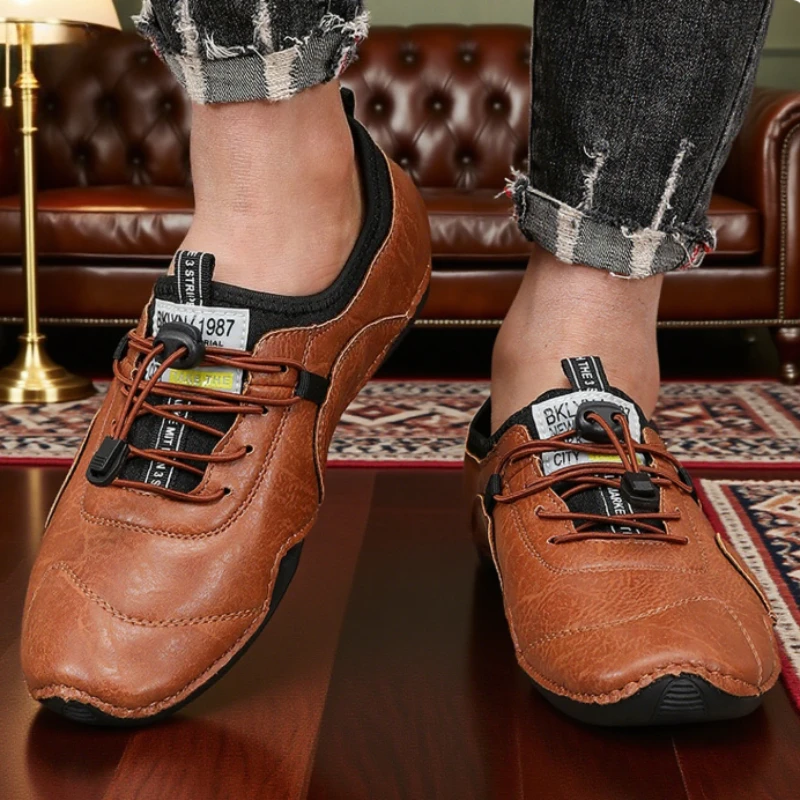 Handmade Leather Men Shoes Classic Retro Luxury Brand High-quality Flat Shoes Commuting Business Multifunctional Low Top Loafers