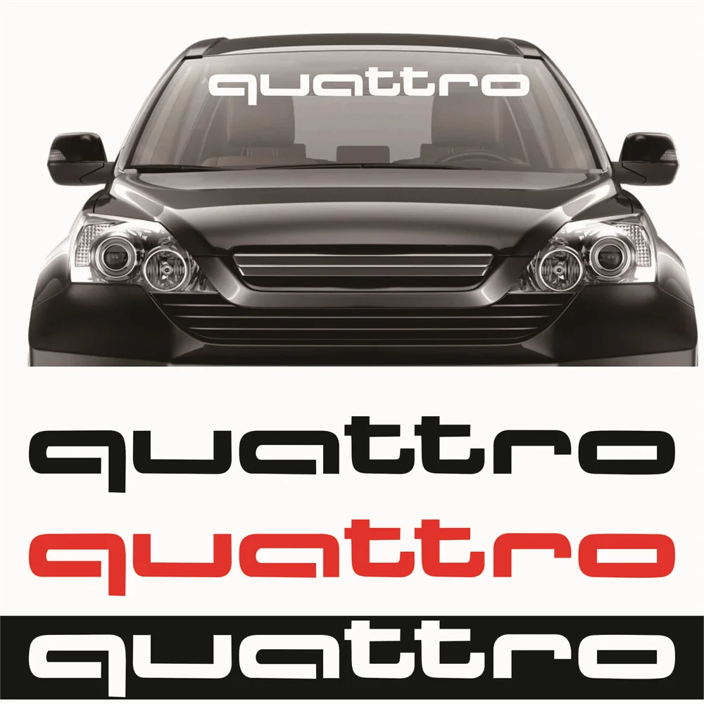 Автомобильные наклейки Quattro 80 см, наклейки на переднее и заднее стекло для Audi A3, A5, A6, A4, A1, A2, B6, B5, B2, B7, Q5, Q3, Q2, S3, S5, S6, RS3, RS6, RS4, RS5, TT