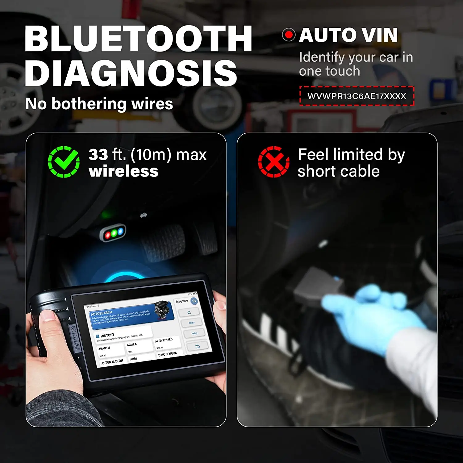 TOPDON 자동차 진단 도구, ArtiDiag800 BT, 자동차 OBD2 스캐너, 모든 시스템 자동 스캔 도구, 오일 IMMO 코드 리더
