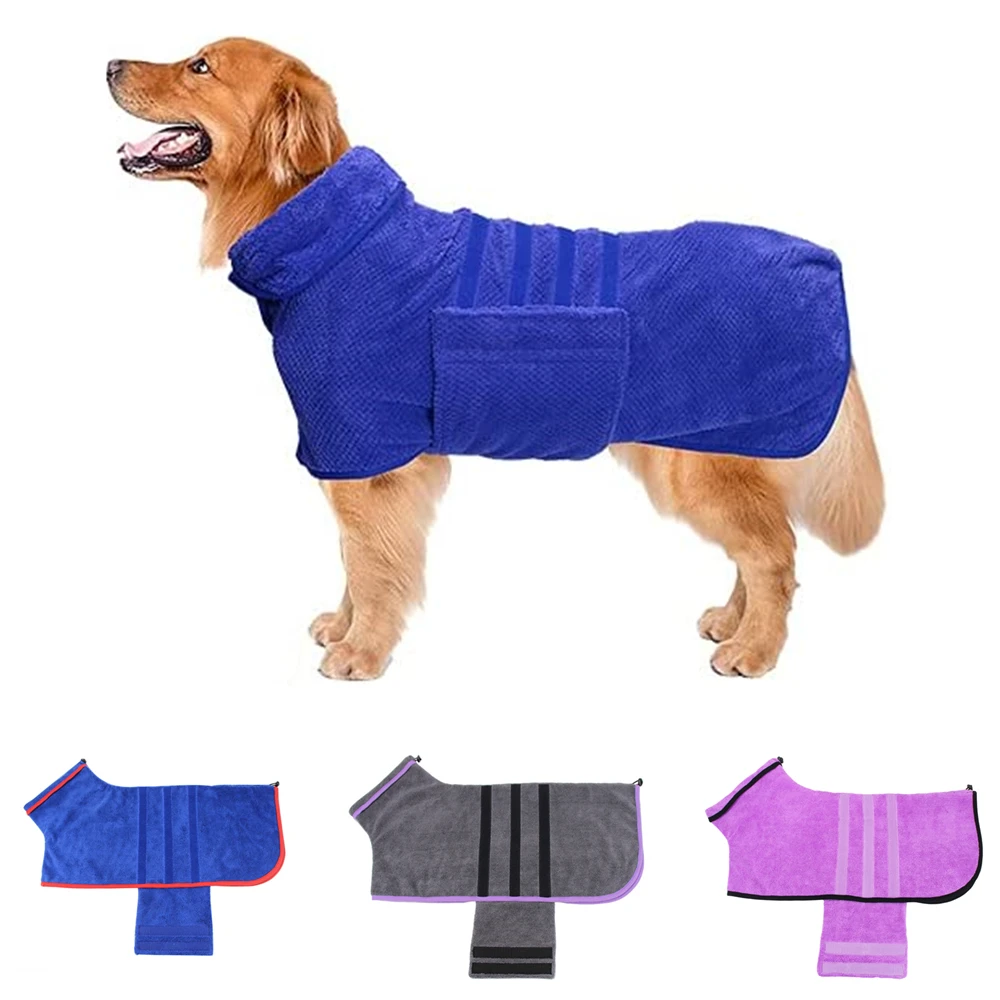 

Dog Bathrobe Towel Dog Drying Coat Robe Towel Dry Fast Dogs Bag Microfiber Quick Drying Super Absorbent Pets Cat Bath Robe Towel