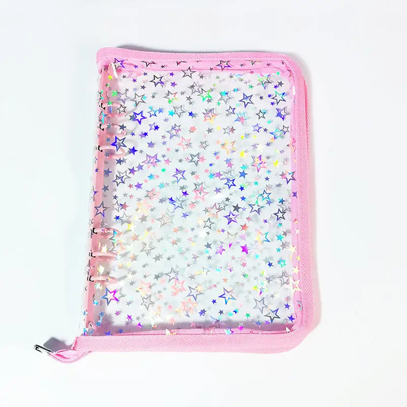 A5 Laser Stern Zipper Binder Fotokarten Mädchen Ins DIY Journal Tagebuch Transparent Kpop Idol Karte Fotoalbum Sammeln Buch Schreibwaren – Detail 30
