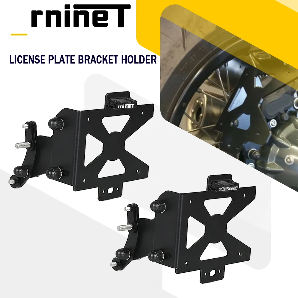 

For BMW R Nine T R9T RNINET RNINE-T 1200 SCRAMBLER 2014-2019 2018 License Number Plate Holder Frame Turn Signal Light Bracket