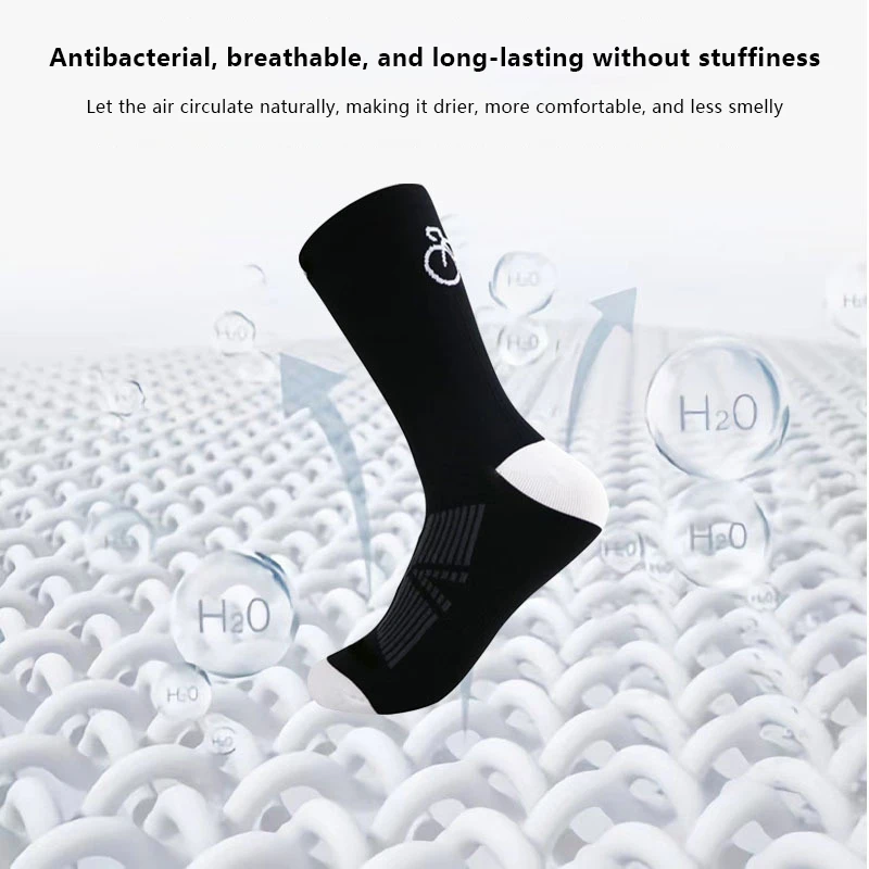 Quick-Drying Bicycle Socks Running Socks Professional Cycling Long Tube Men's And Women's Outdoor Sports 1pair