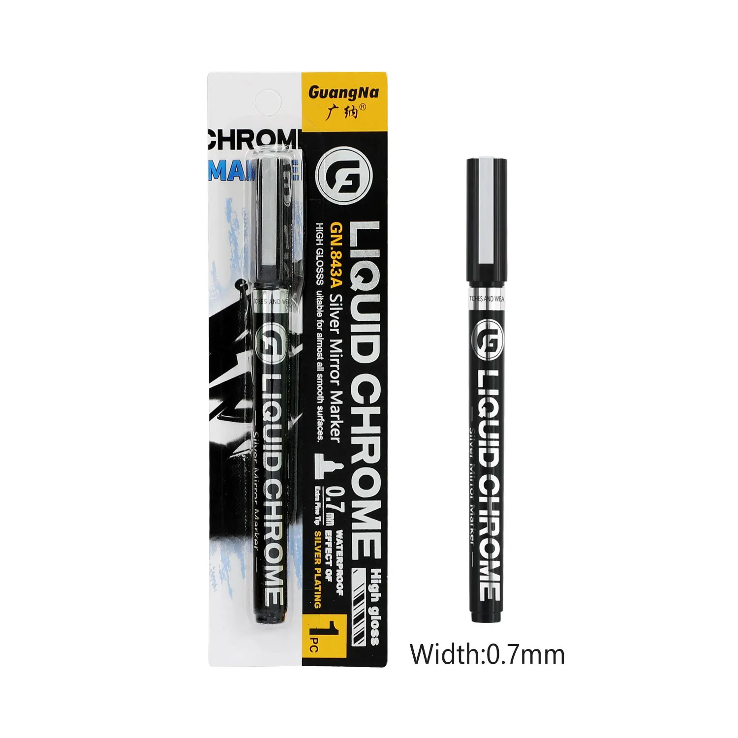 Electroplating Mirror Paint Pen Hand-repair Chrome-plated Metal Waterproof Tire Ceramic Touch-up Paint 1mm 2mm 3mm paint marker pen markers pen paint pen marker pens art marker pen