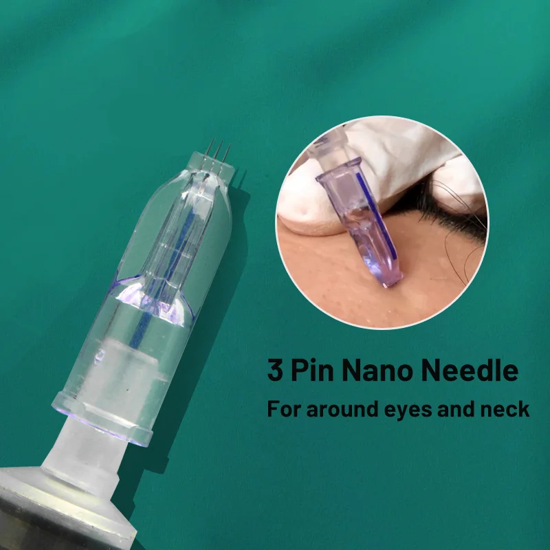 Microneedling Cartridge Crystal Nanosoft 3Pins 34G Micro Needle 0.6/1.0/1.2/1.5 Ultrafine Multineedling for mesotherapy