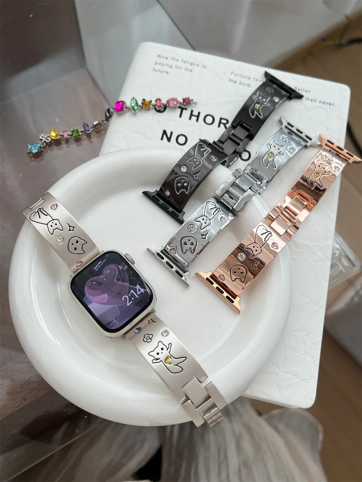 Bracelet de montre pour iwatch 42/44/45/46/49 mm 38/40/41 mm Bracelet de montre tendance en métal pour montres série Ultra2 série 10/9/8/7/6/5/4/3/2/1_voghion.com