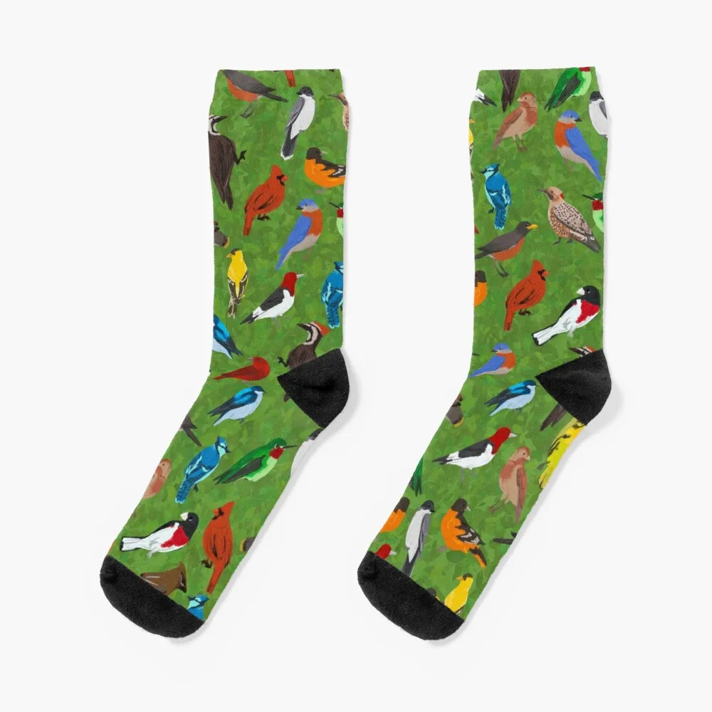 

Backyard and Forest Birds on Leafy BackgroundSocks