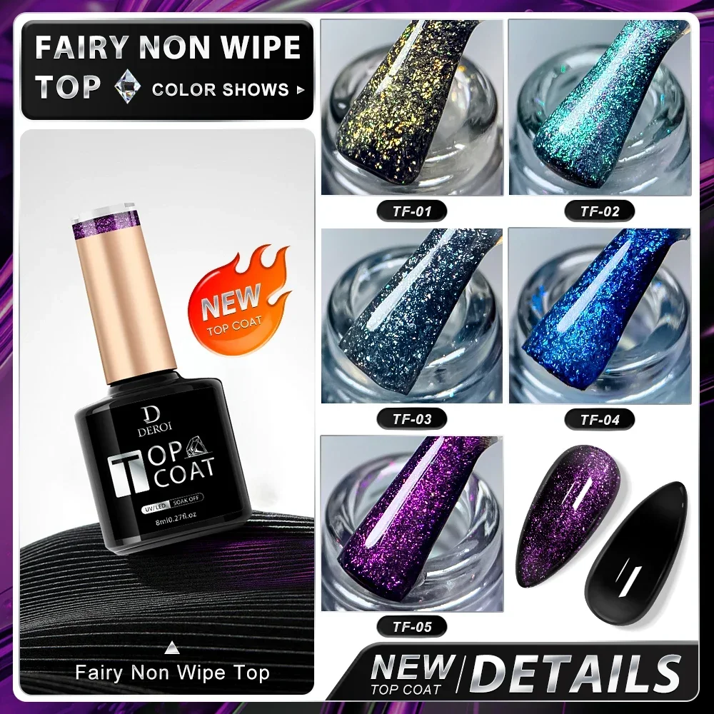 8ml Top Coat UV Gel Glitter Ultra Brillant Diamond Matte Topcoat Soak Off Vernish Semi Permanent Manicure Sparkling Nail Polish 5