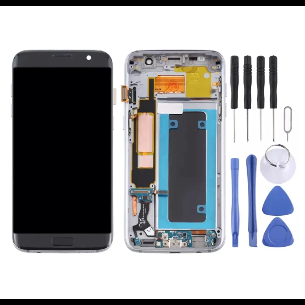 슈퍼 AMOLED LCD 디스플레이 터치 스크린 프레임 디지타이저 어셈블리, 삼성 S7 G930 G930 G930F LCD 스크린 번 섀도우 및 도구