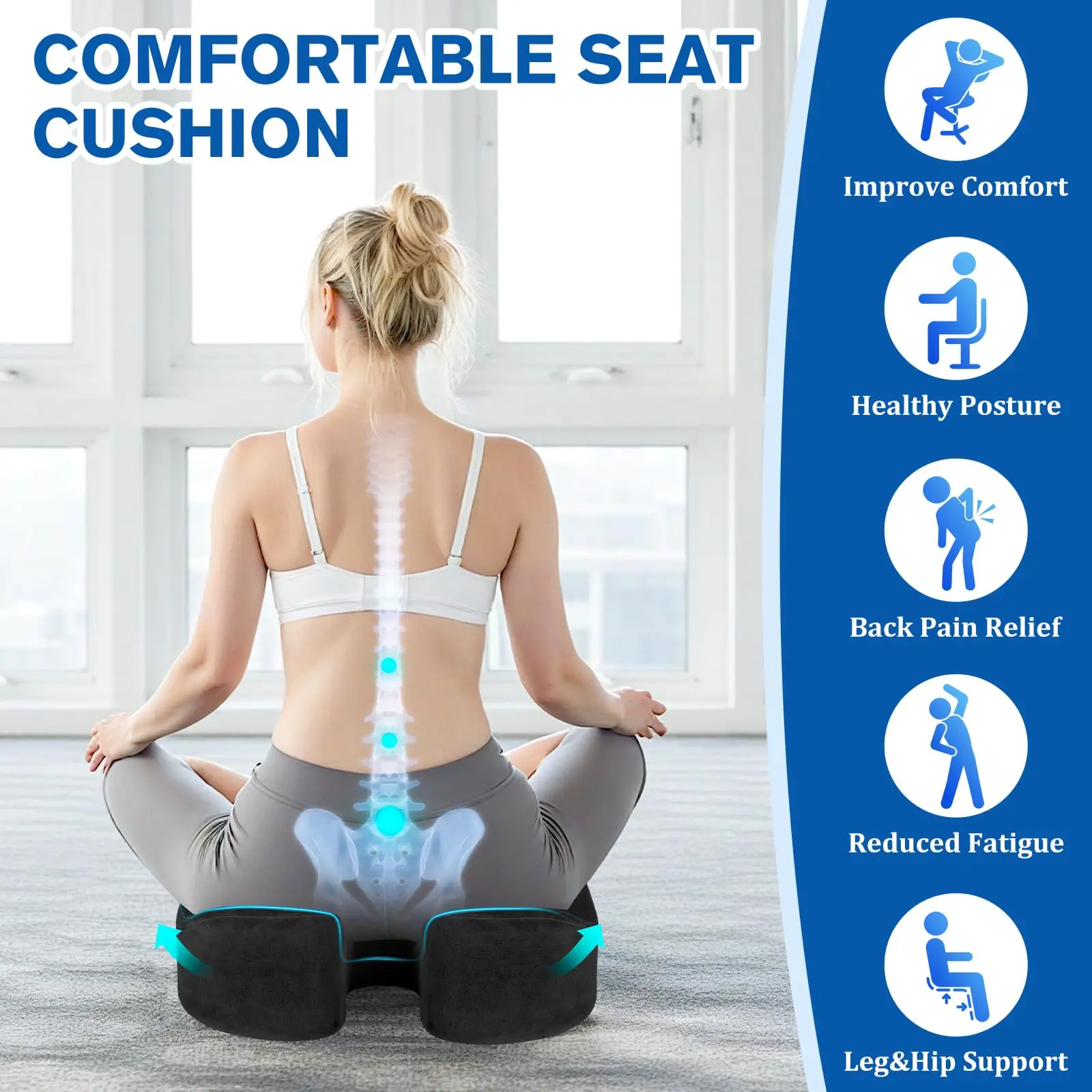 Gel Orthopedic Memory Cushion,U-shaped Seat Cushion for Home Office Coccyx Orthopedic Chair Cushion,Protect Healthy
