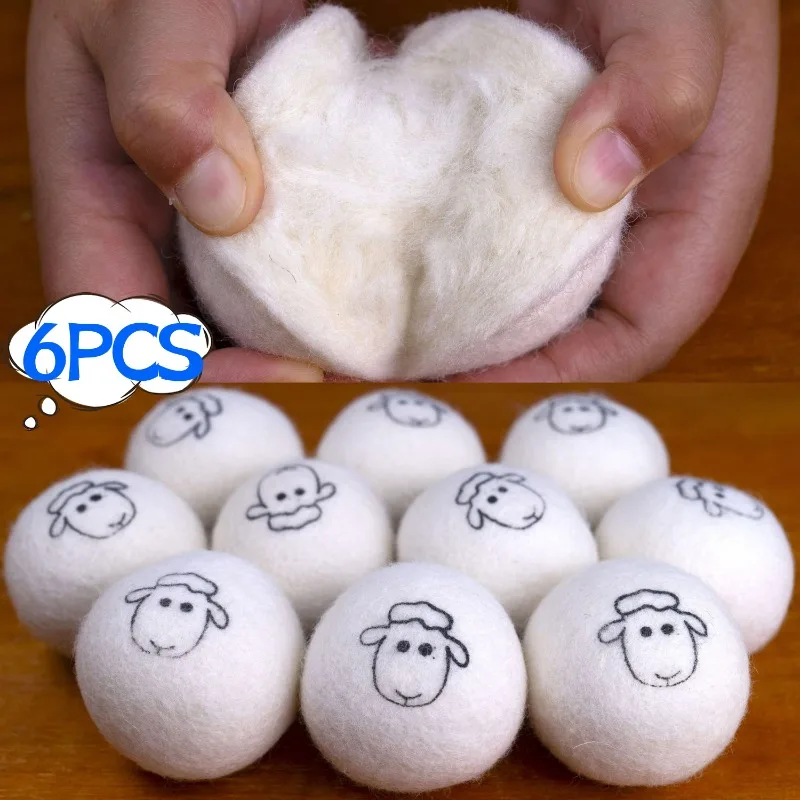 Wool Dryer Balls 6/1PCS 7cm Reusable Softener Laundry Ball Household Washing Balls Wool Dryer Washing Machine Accessories laundry ball