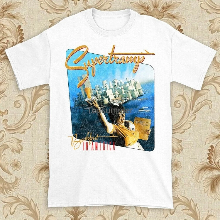 Supertramp Breakfast In America Rock Band Legend T-Shirt Da Uomo