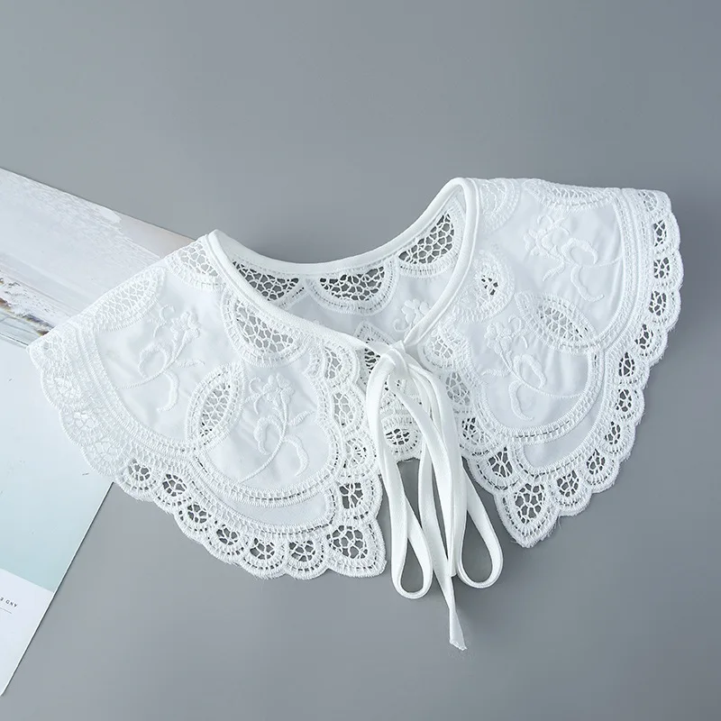 

Женская Вышивка, искусственные воротники, шаль, кукла, искусственный воротник для женщин, съемный воротник рубашки, полурубашка, лацкан, блузка, шарф