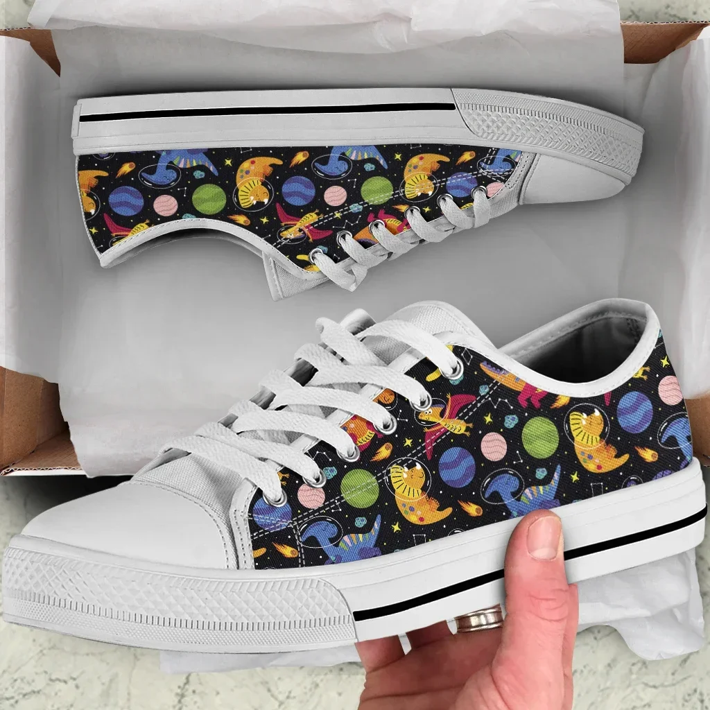 Women's Universe Dinasour Cartoon Sneakers Flat Canvas Shoes For Women Comfortable Casual Female Vulcanized Shoes