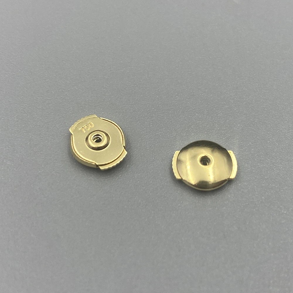Solid 18k Gold Stud Earring Spring Plate Stopper Clasp Back Au750 Fine Jewelry Accessories Findings Manufaturer Direct Sale